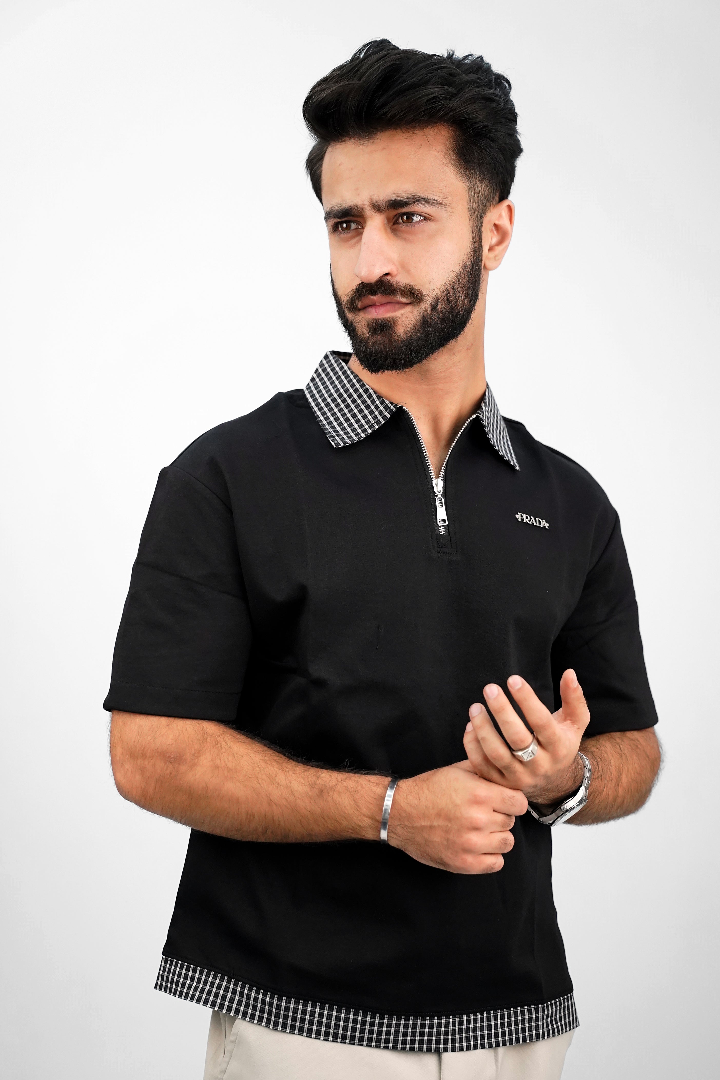 Prada Black Zip Polo Shirt PS-4325 – Splayd