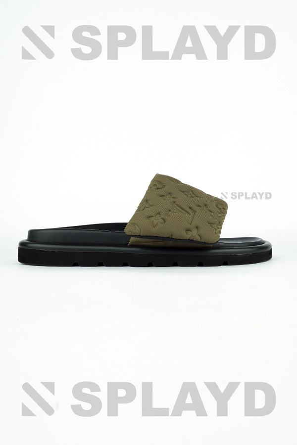 LV Pool Pillow Olive Slide