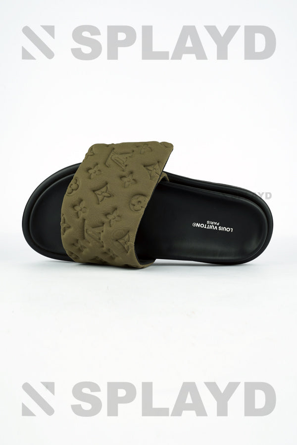 LV Pool Pillow Olive Slide