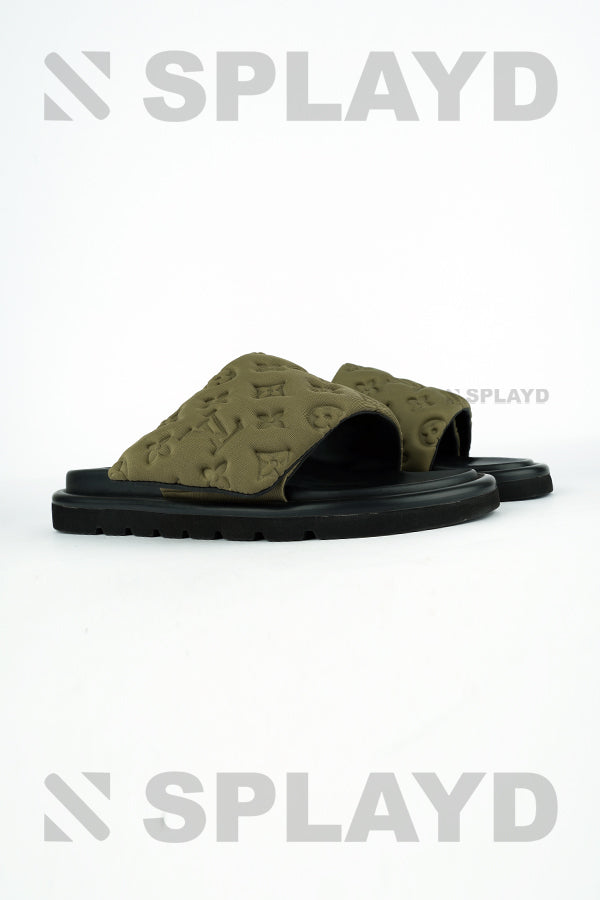 LV Pool Pillow Olive Slide