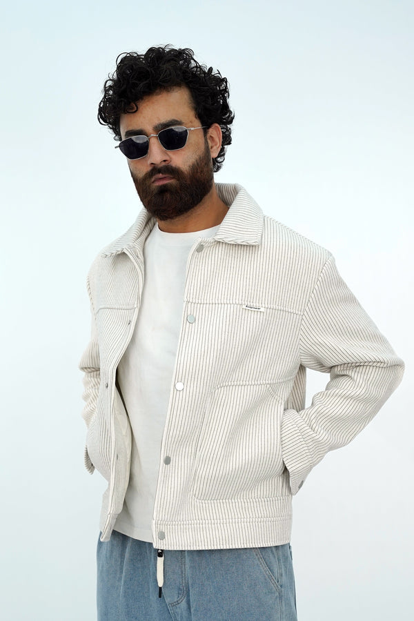 Button Near White Jacket BJ-3097 SPLAYD