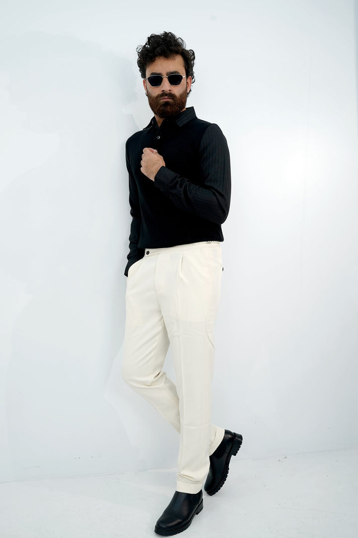 Lapel Faux Black Sweater LFSW-3513 SPLAYD