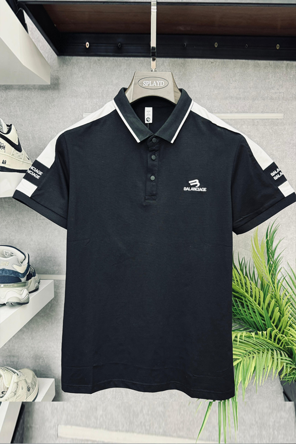 Geba Button Black Polo Shirt PS-0340 SPLAYD