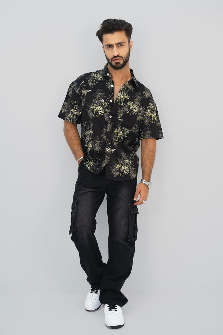 Bamboo Black Half Shirt HS-2625 SPLAYD