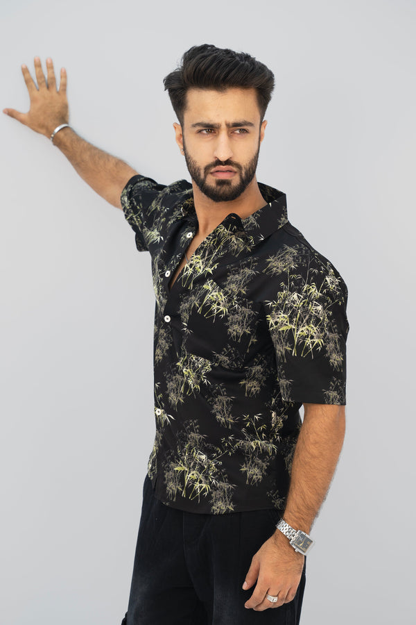 Bamboo Black Half Shirt HS-2625 SPLAYD