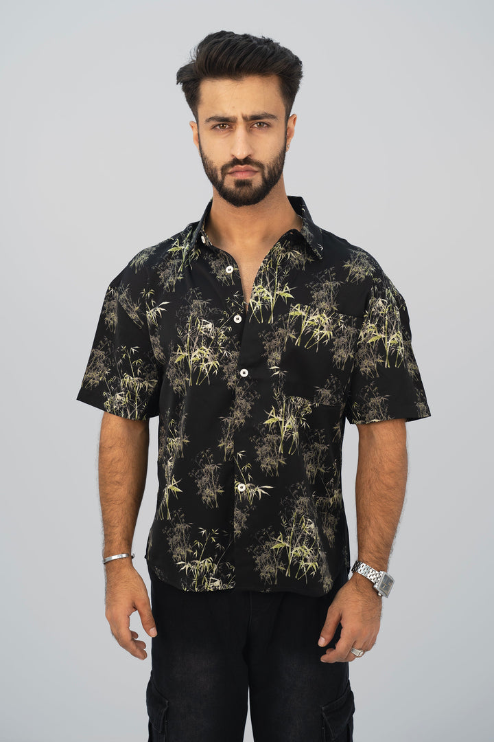 Bamboo Black Half Shirt HS-2625 SPLAYD