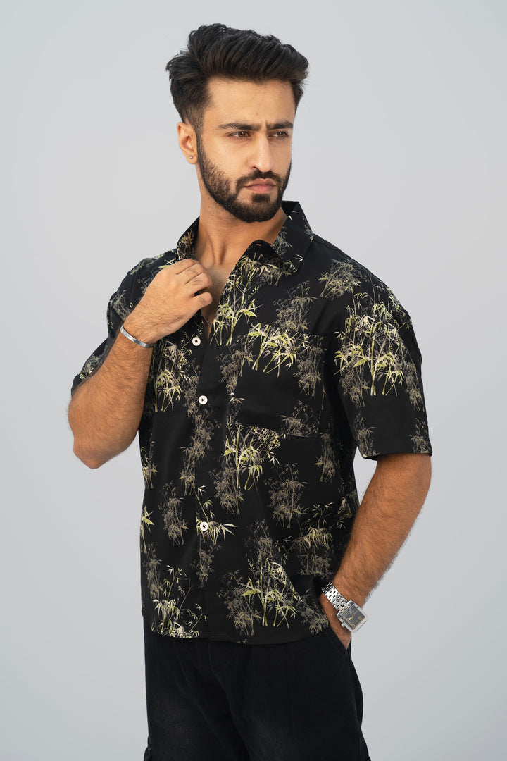 Bamboo Black Half Shirt HS-2625 SPLAYD