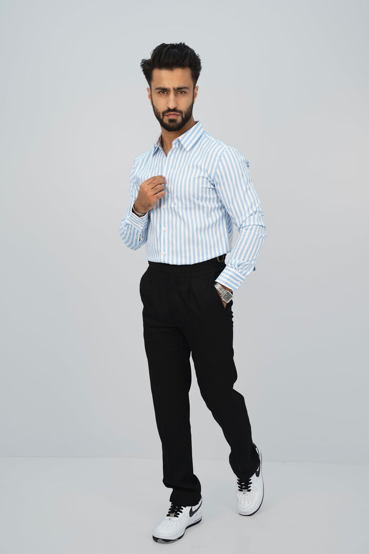 Formal Stripy Blue Shirt FS-2449 SPLAYD
