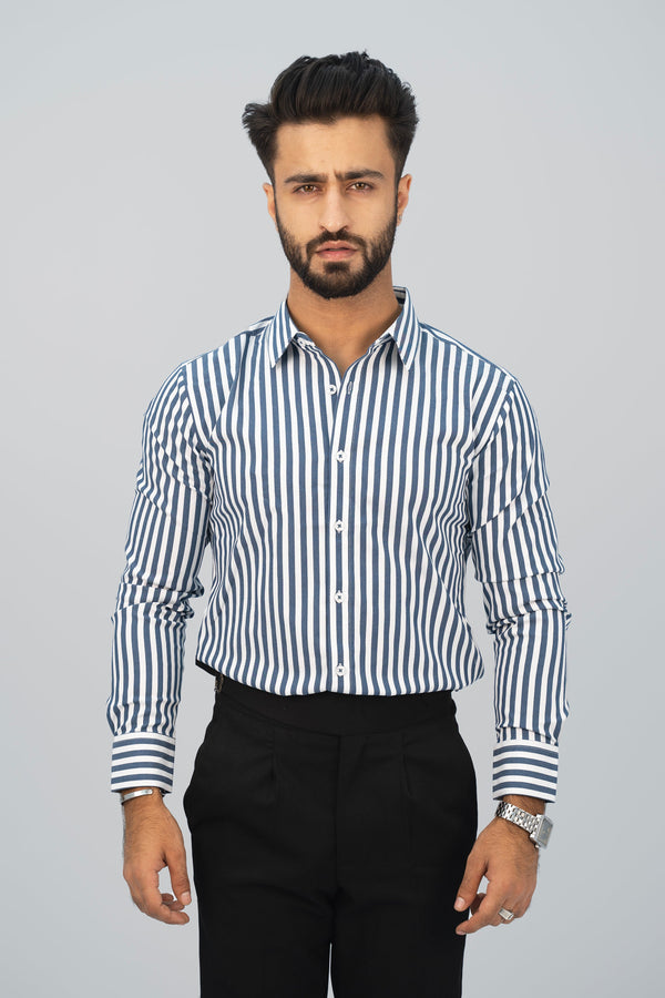 Formal Stripy Prussian Shirt FS-2452 SPLAYD