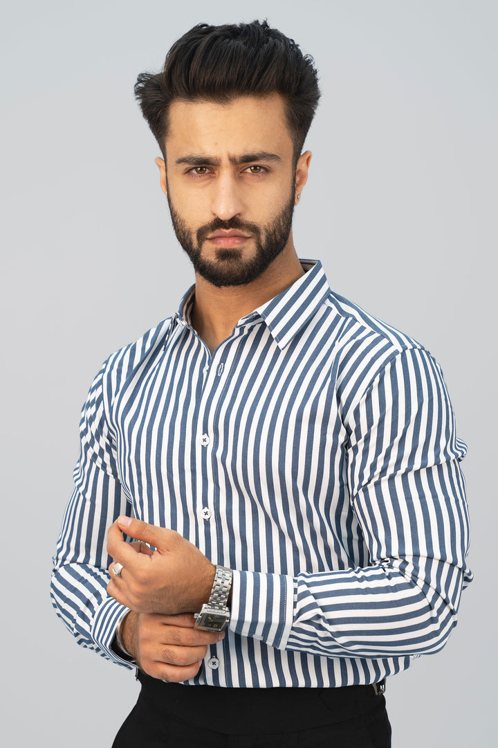 Formal Stripy Prussian Shirt FS-2452 SPLAYD