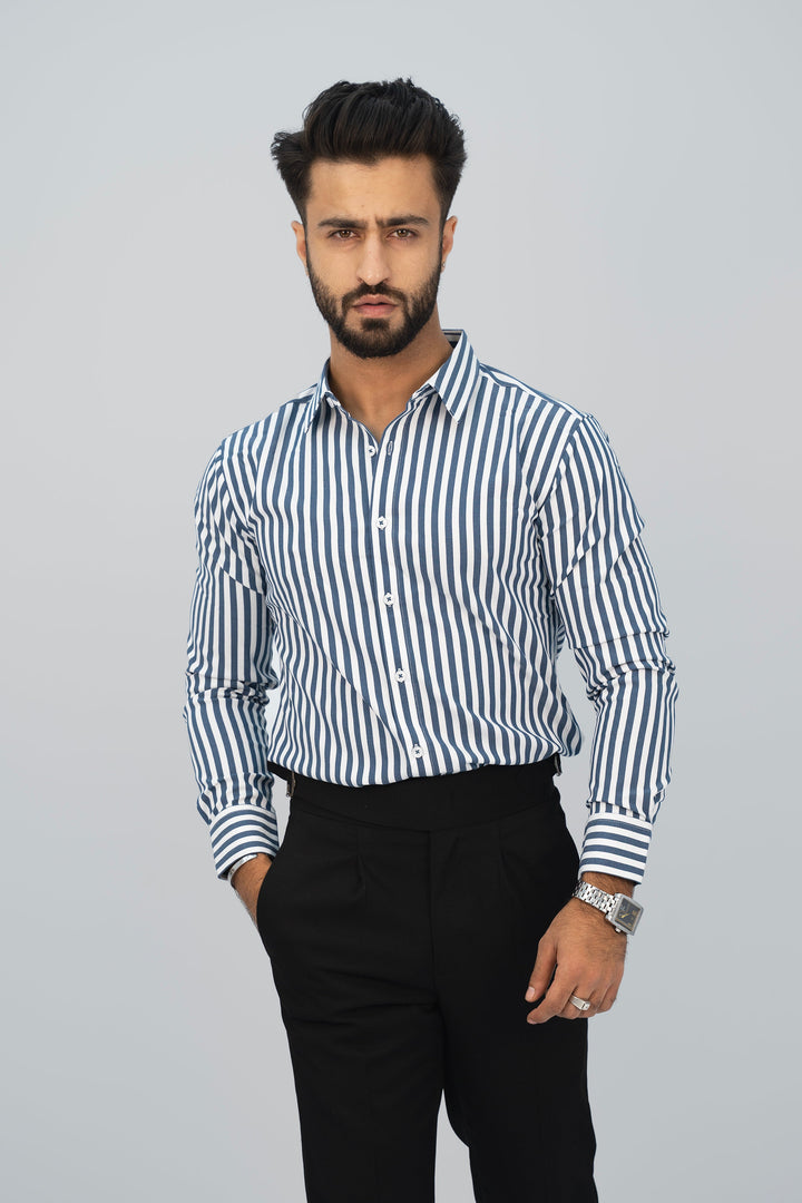 Formal Stripy Prussian Shirt FS-2452 SPLAYD