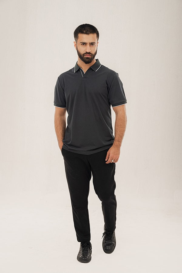 Vneck Prussian Blue Polo Shirt PS-0270 SPLAYD