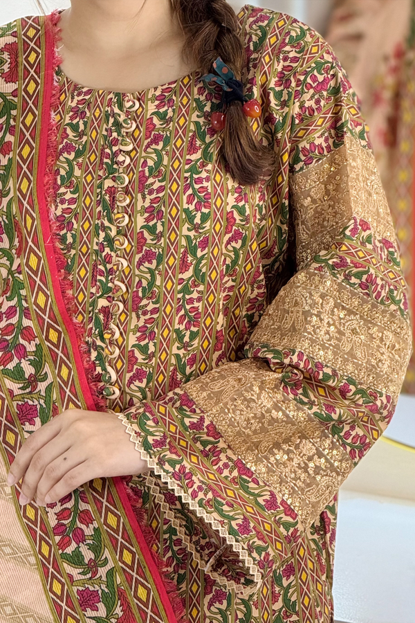 Multi Floral 3 Piece W3p-20031 SPLAYD