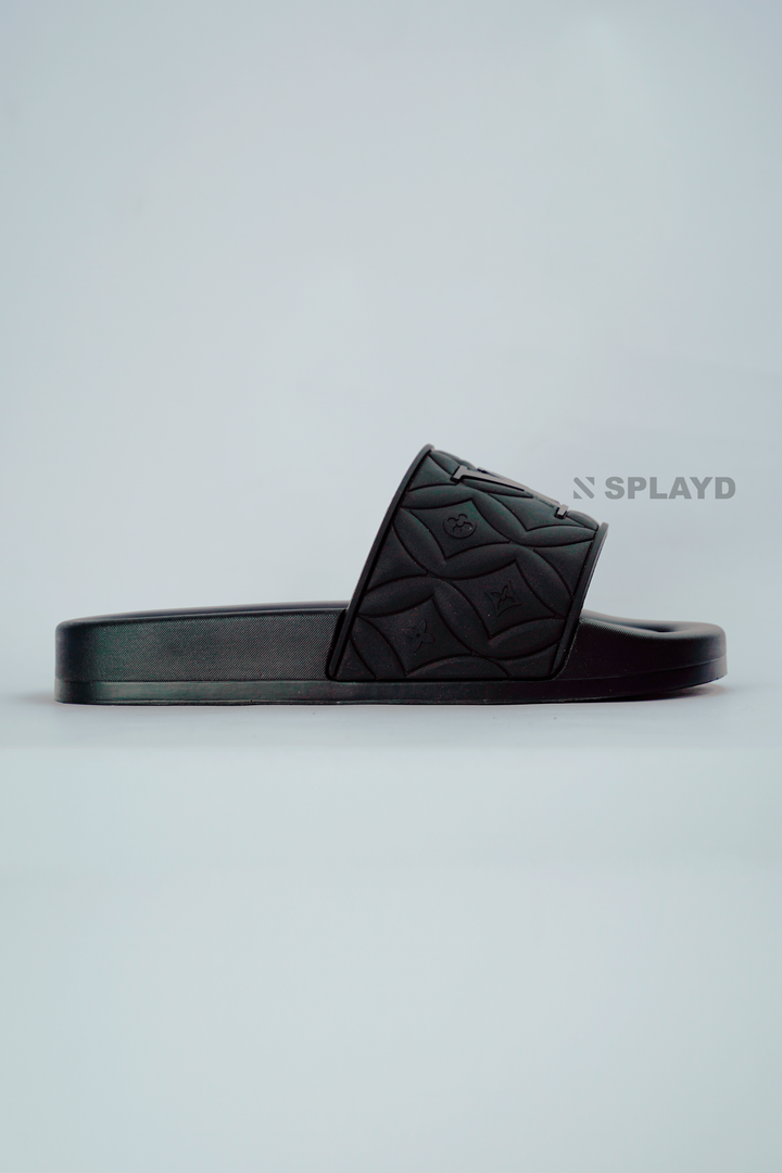 LV Monogram Onyx Black Slide Splayd