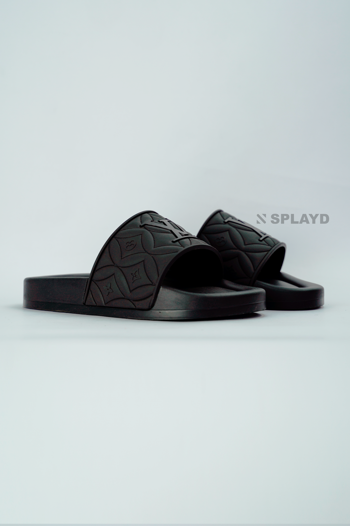 LV Monogram Onyx Black Slide Splayd