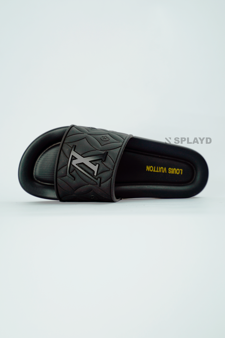 LV Monogram Onyx Black Slide Splayd