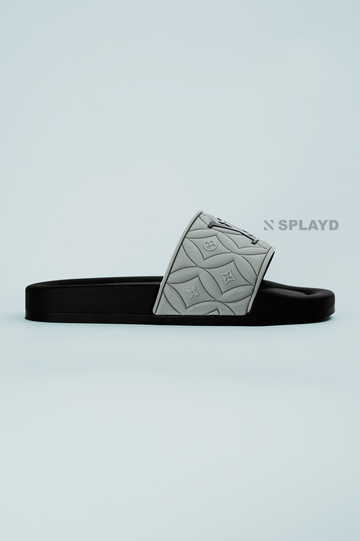 LV Monogram Gray Black Slide SPLAYD