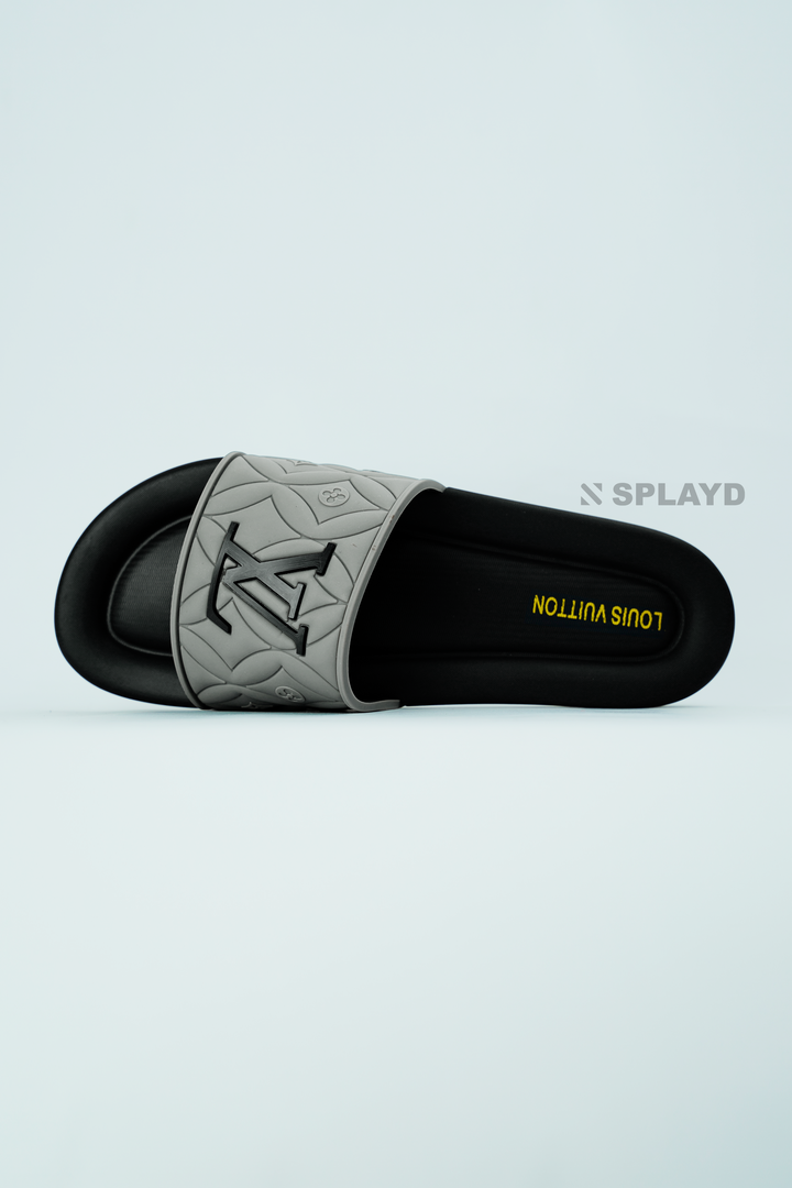 LV Monogram Gray Black Slide SPLAYD