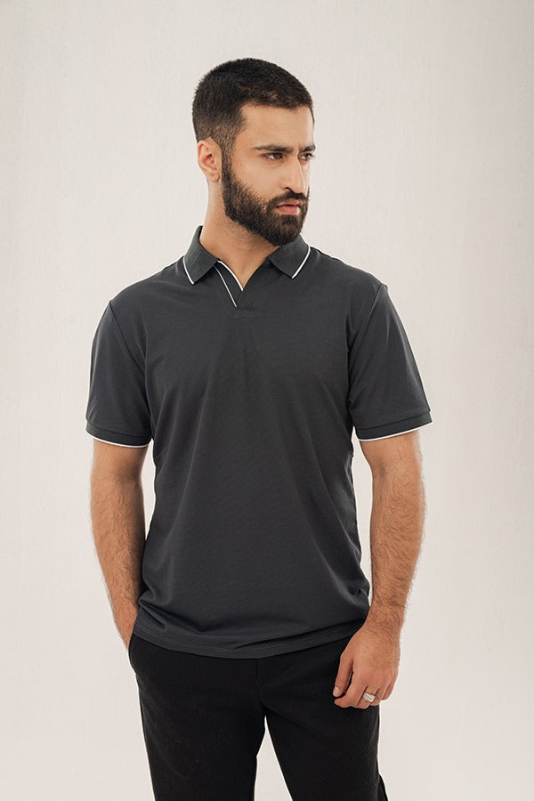 Vneck Prussian Blue Polo Shirt PS-0270 SPLAYD