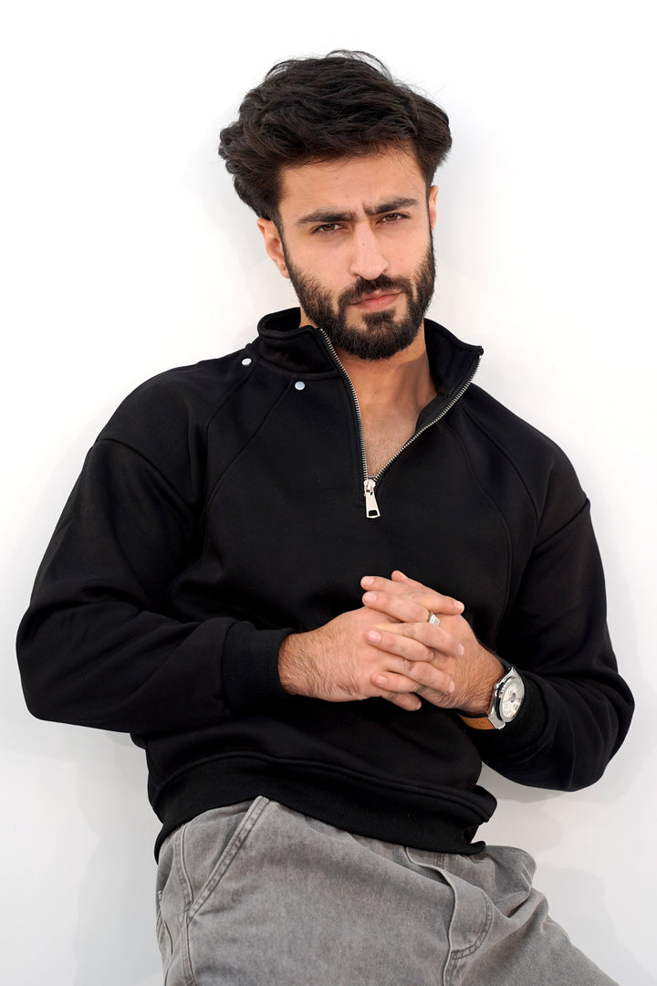 Ace Black Zip SweatShirt SS-3326 SPLAYD