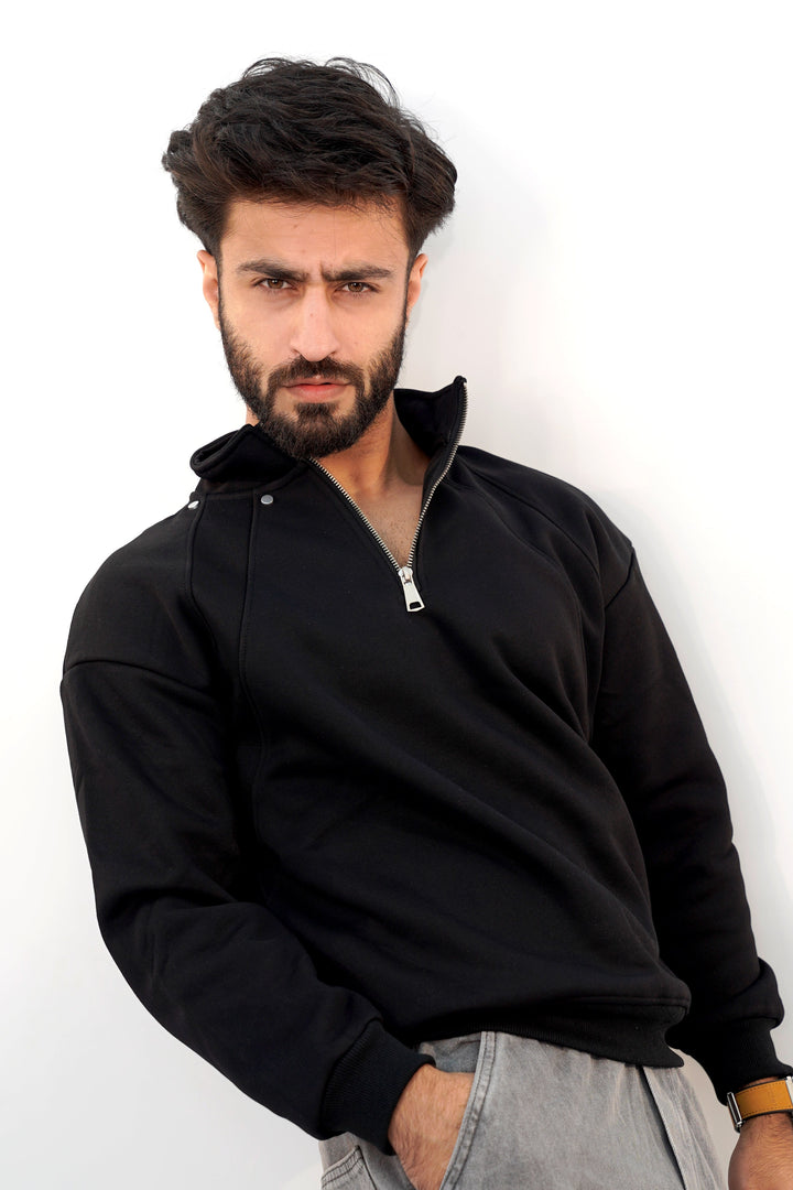 Ace Black Zip SweatShirt SS-3326 SPLAYD