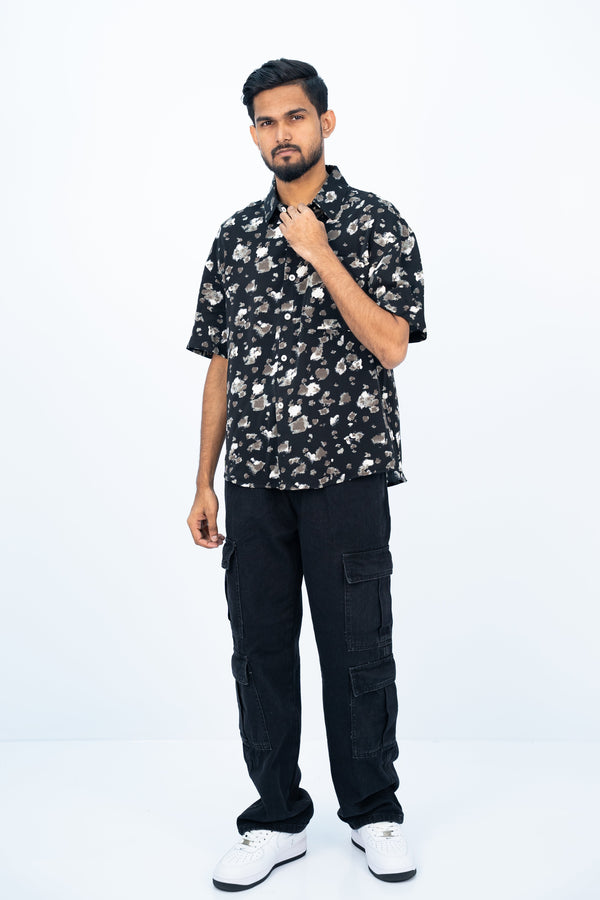 Leopard Black Half Shirt HS-2630 SPLAYD