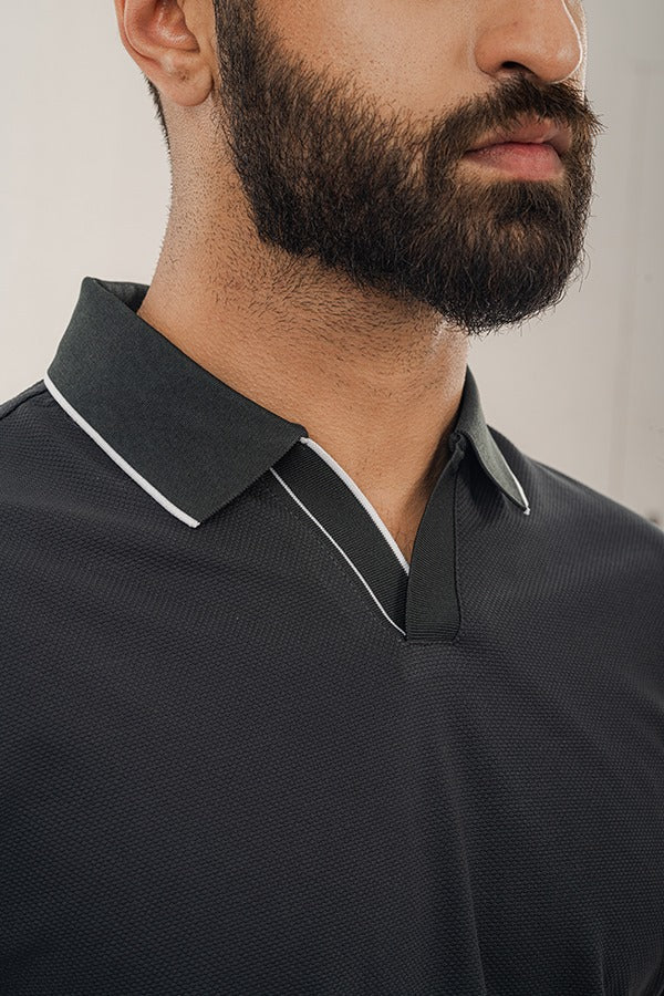 Vneck Prussian Blue Polo Shirt PS-0270 SPLAYD