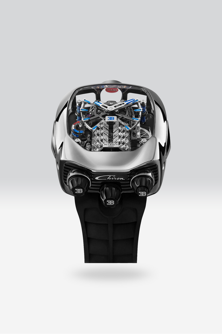 Jacob & Co Bugatti Watch Chiron Tourbillon Skeleton White SPLAYD