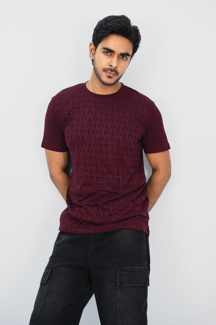 Dior Maroon T-Shirt TS-2212 SPLAYD