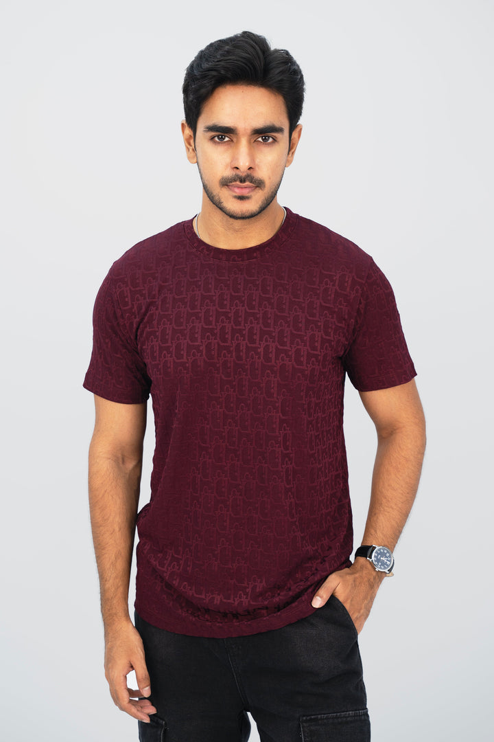 Dior Maroon T-Shirt TS-2212 SPLAYD