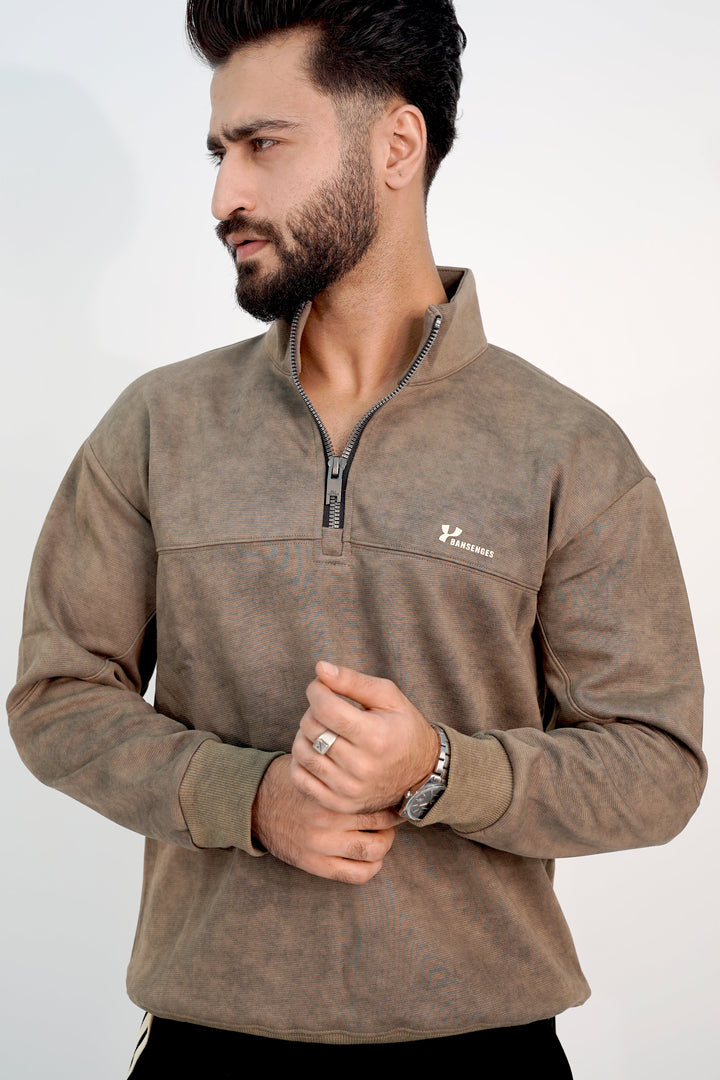 Banse Olive Zip Sweatshirt SS-3310 SPLAYD