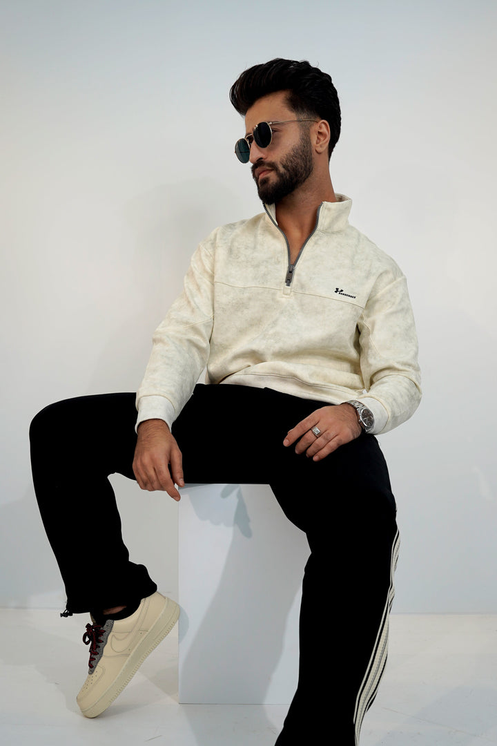 Banse White Zip Sweatshirt SS-3311 SPLAYD