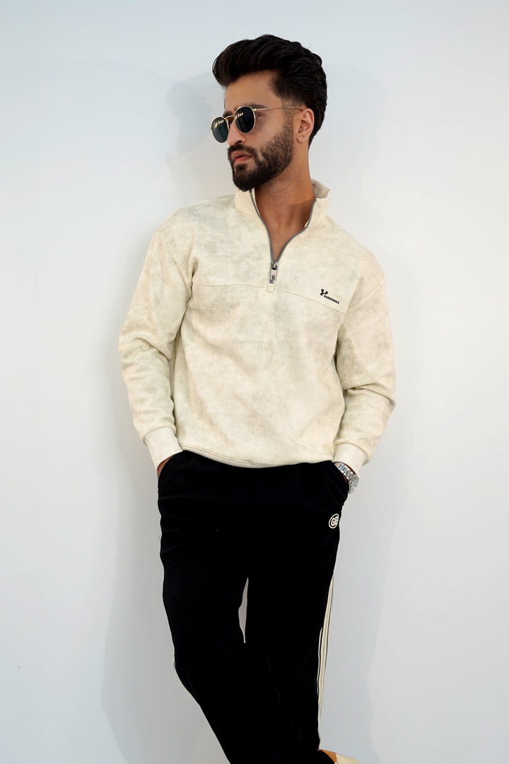 Banse White Zip Sweatshirt SS-3311 SPLAYD