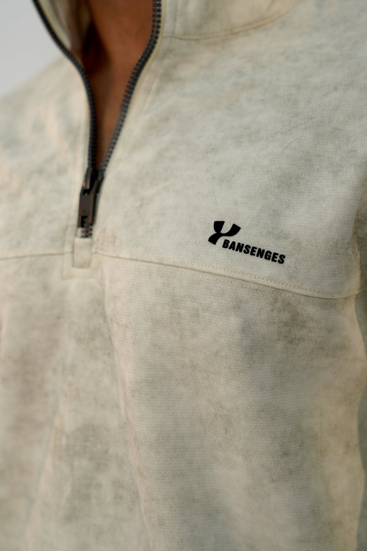 Banse White Zip Sweatshirt SS-3311 SPLAYD