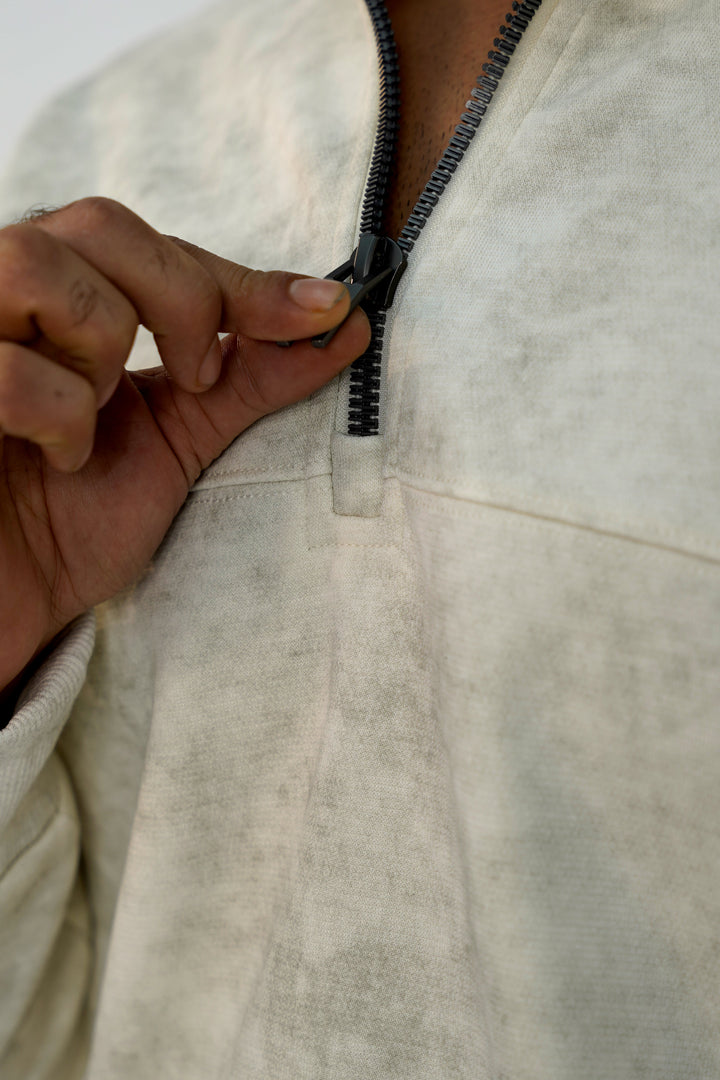 Banse White Zip Sweatshirt SS-3311 SPLAYD