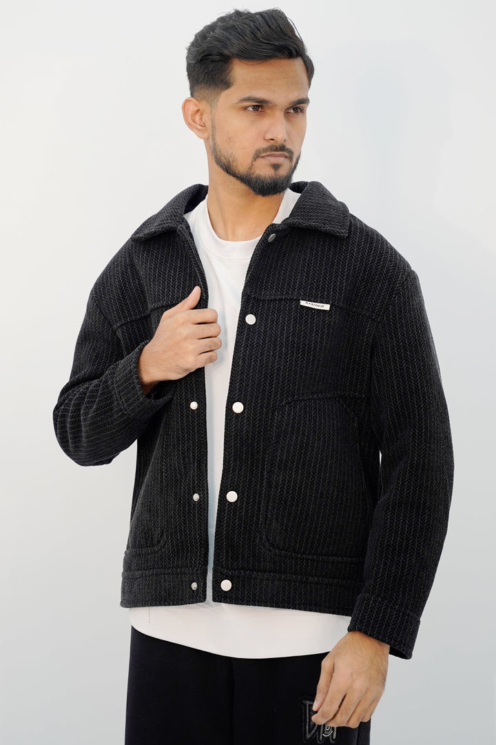 Button Near Black Jacket BJ-3004 SPLAYD