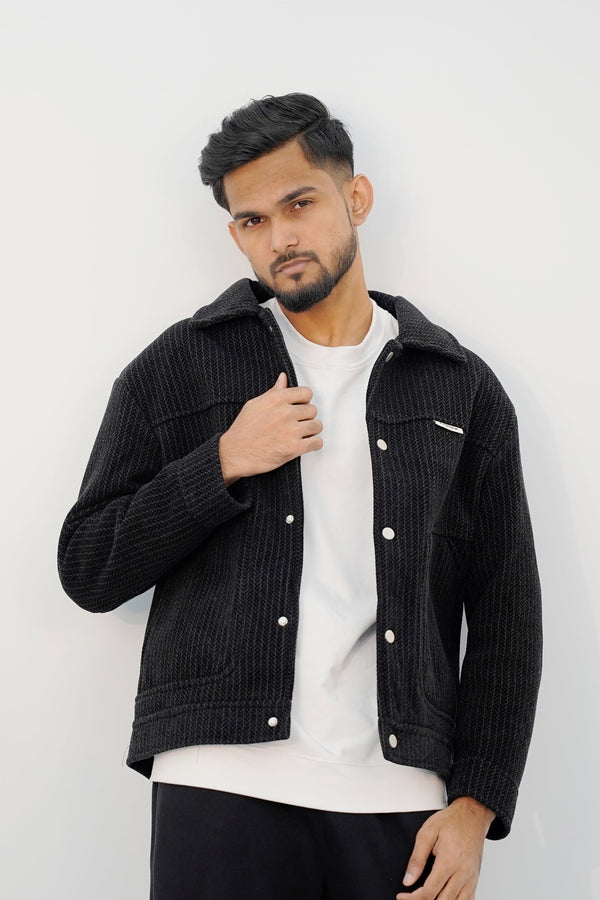 Button Near Black Jacket BJ-3004 SPLAYD