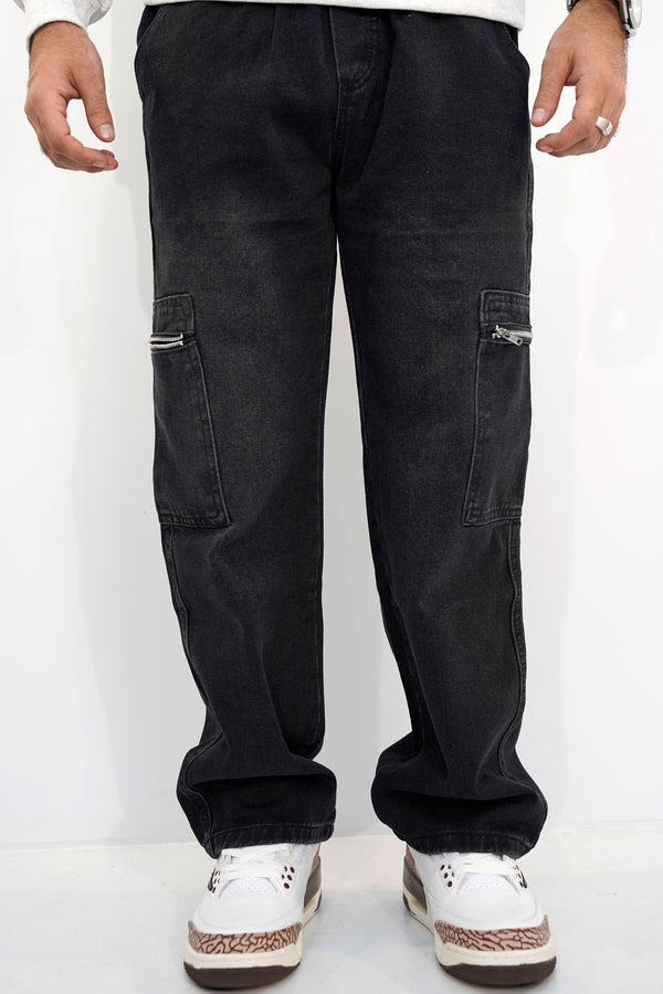 Cargo Zip Black Pant CP-2839 SPLAYD
