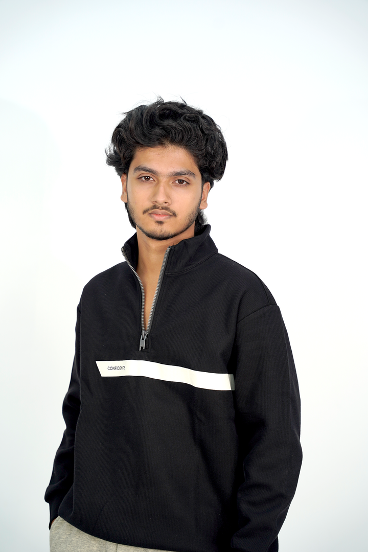 Confi Black Zip Sweatshirt SS-3306 SPLAYD