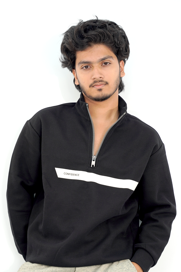 Confi Black Zip Sweatshirt SS-3306 SPLAYD