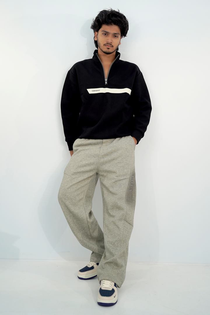 Confi Black Zip Sweatshirt SS-3306 SPLAYD