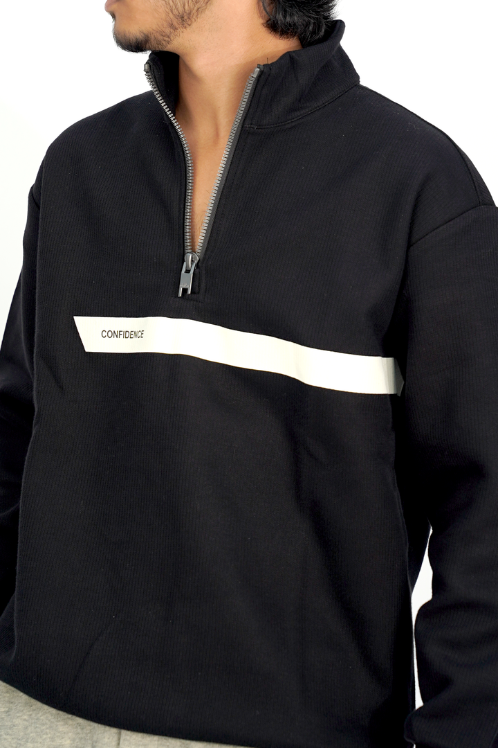 Confi Black Zip Sweatshirt SS-3306 SPLAYD