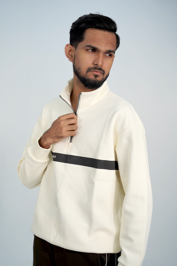 Confi White Zip Sweatshirt SS-3305 SPLAYD