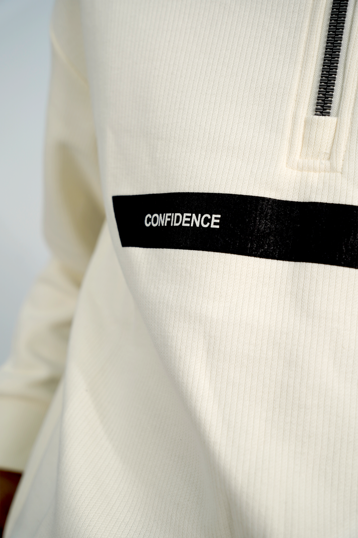 Confi White Zip Sweatshirt SS-3305 SPLAYD