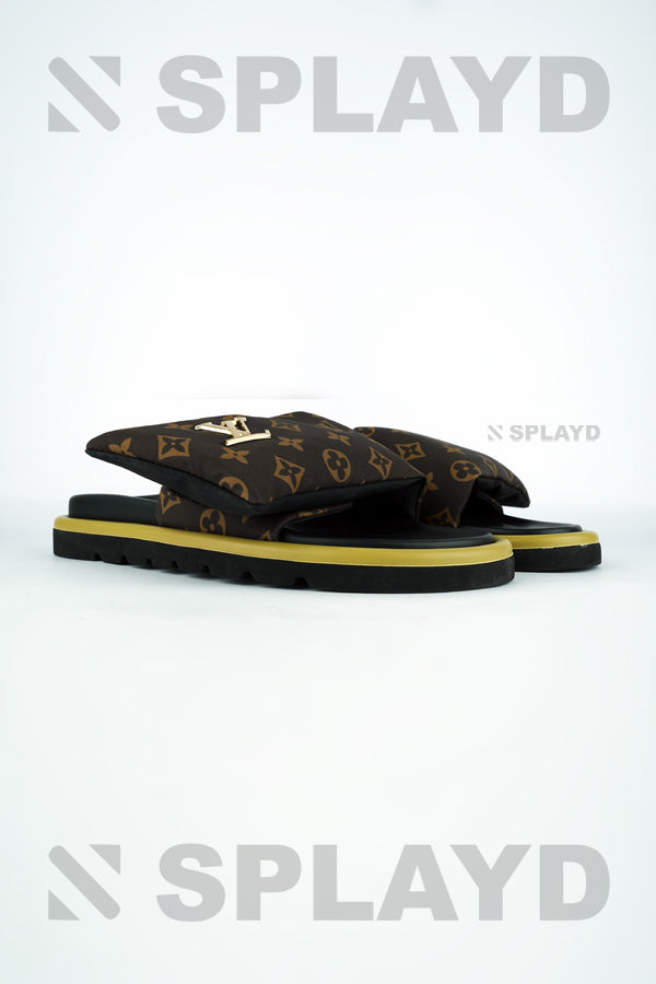 LV Pool Pillow Chocolate Slide SPLAYD