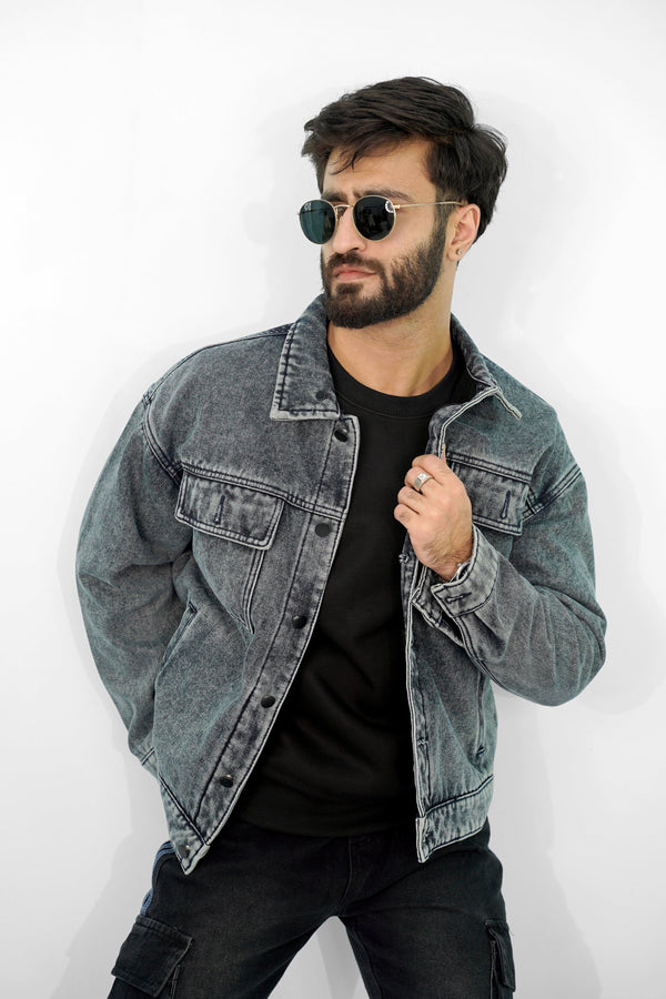 Denim Hoodie Leaden Jacket DJ-3077 SPLAYD