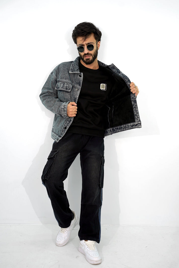 Denim Hoodie Leaden Jacket DJ-3077 SPLAYD