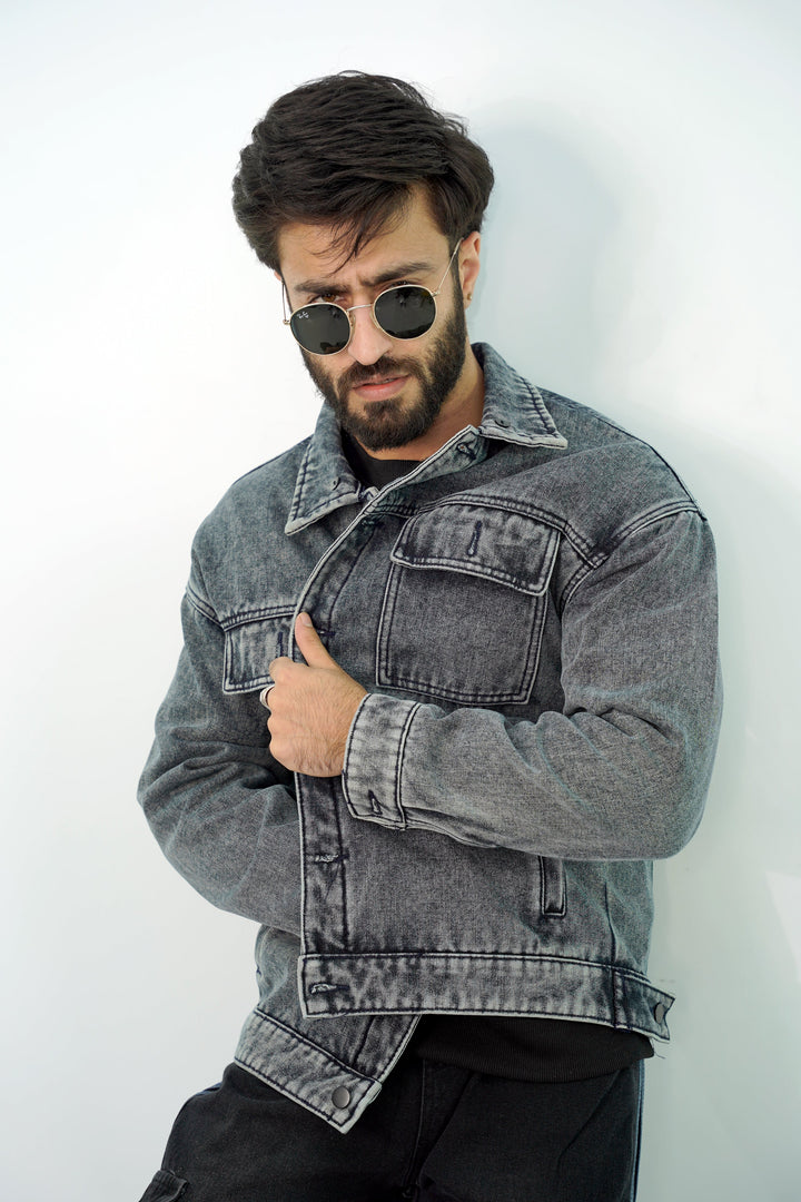 Denim Hoodie Leaden Jacket DJ-3077 SPLAYD