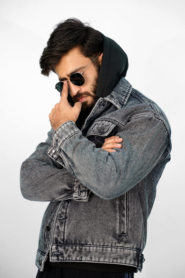 Denim Hoodie Leaden Jacket DJ-3077 SPLAYD