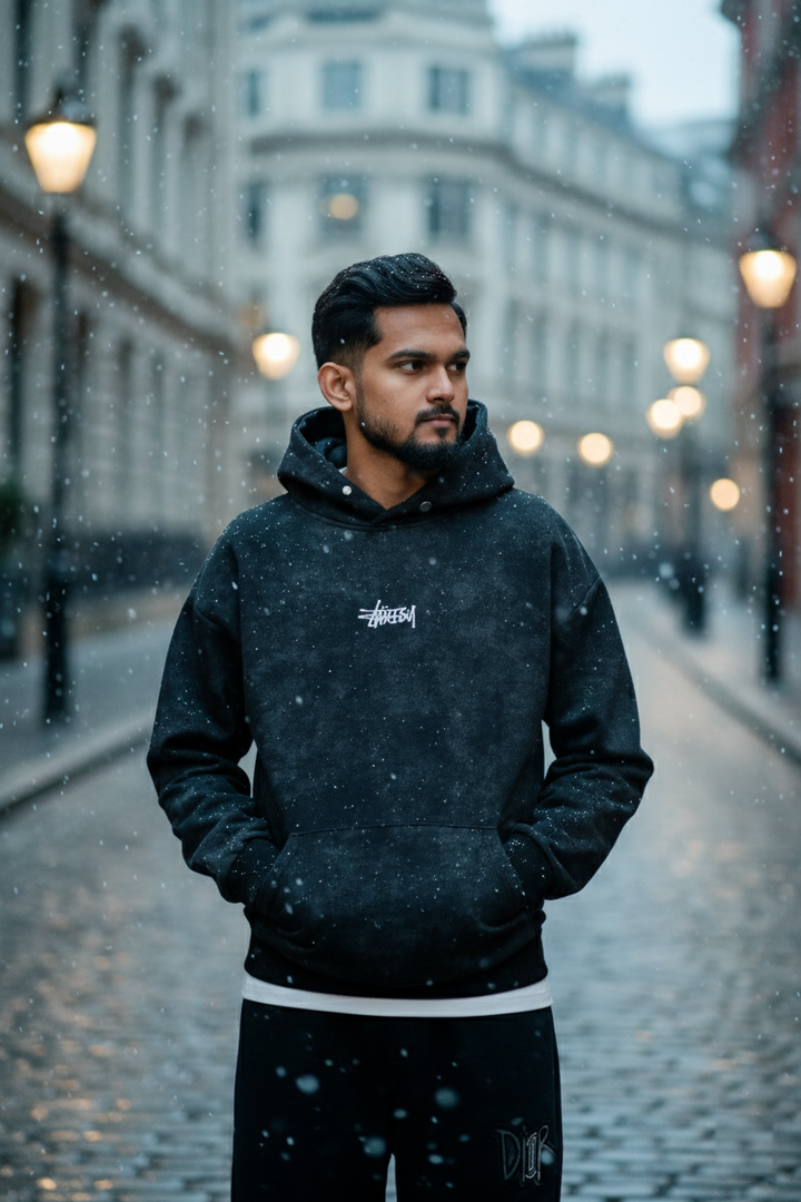 Stussy Black Huddie HD-3205 SPLAYD